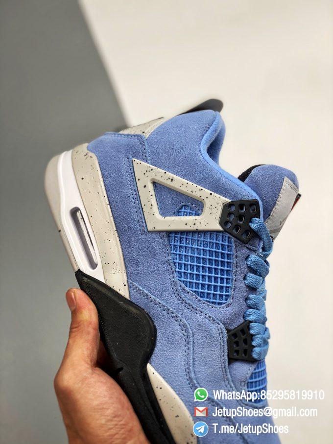 Air Jordan 4 Retro University Blue Suede Upper Tech Grey SKU CT8527 400 Top Rep Snkrs 05