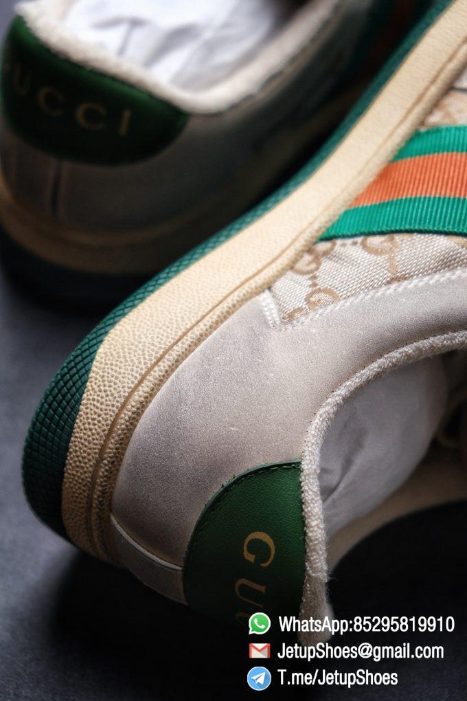 Gucci,Distressed Screener Sneaker,Screener Leather Sneaker,Low-Top,Screener Leather Sneaker Low-Top Sneaker, Gucci Vintage Green and Orange Effect Sneakers