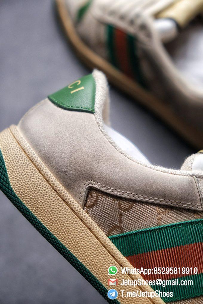 Gucci,Distressed Screener Sneaker,Screener Leather Sneaker,Low-Top,Screener Leather Sneaker Low-Top Sneaker, Gucci Vintage Green and Orange Effect Sneakers