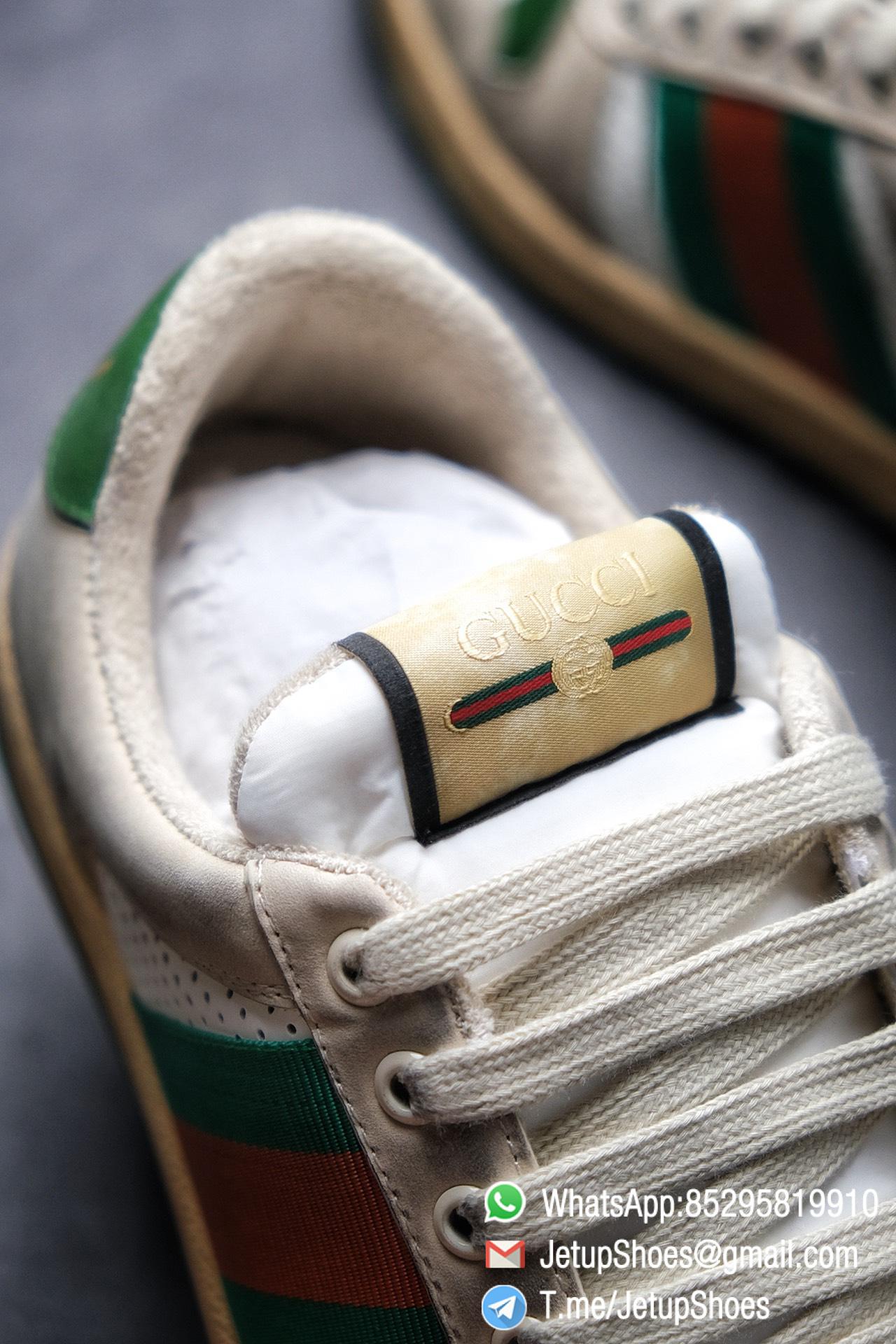 Gucci,Screener Leather Sneaker,Low-Top,Screener Leather Sneaker Low-Top Sneaker,Gucci Vintage Green and Orange Effect Sneakers