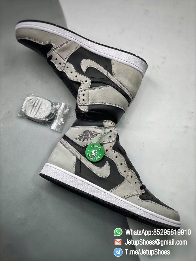 Best Replica Air Jordan 1 Retro High OG Shadow 2.0 Black Leather Upper Grey Suede Overlays RepSnkrs 09