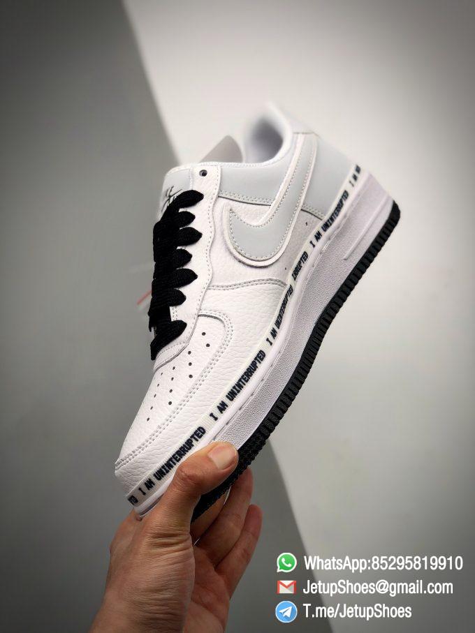 RepSneakers Nike Air Force 1 07 Low x Uniterrupted White Black I am Uninterrupted Scrawl Sneakers 03