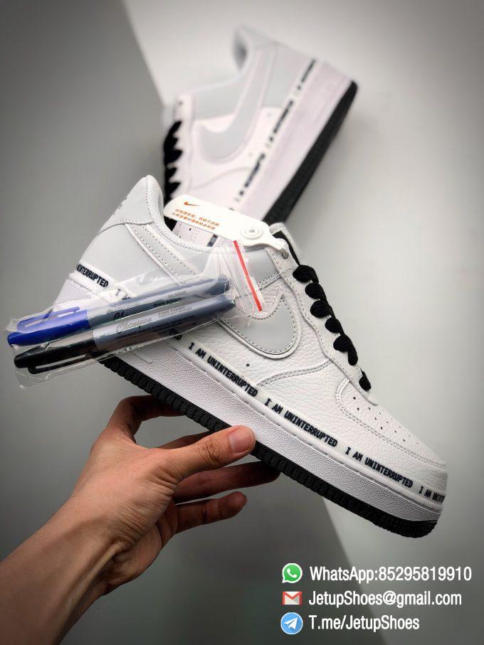 RepSneakers Nike Air Force 1 07 Low x Uniterrupted White Black I am Uninterrupted Scrawl Sneakers 04