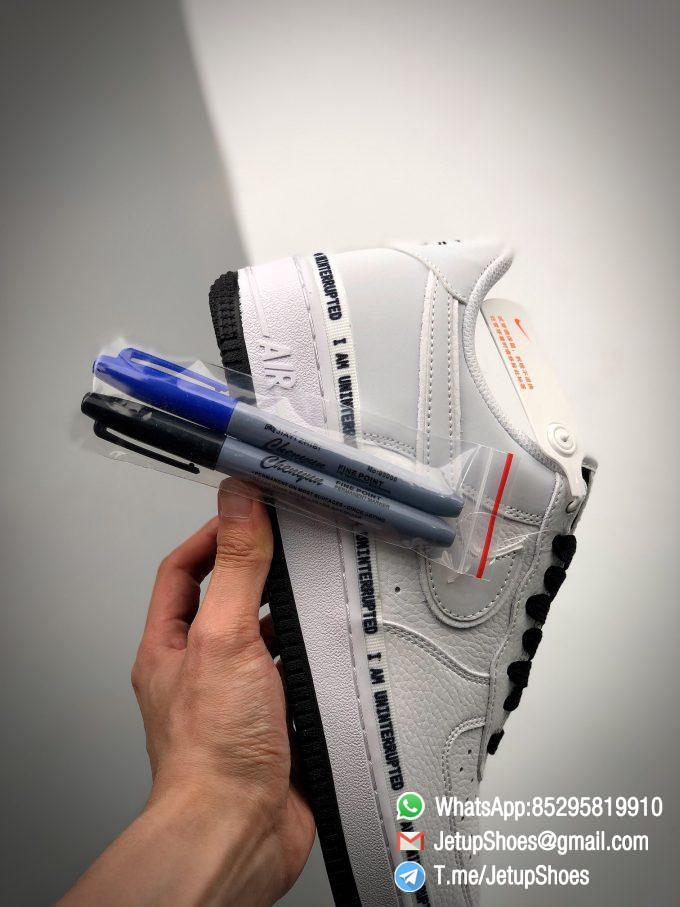 RepSneakers Nike Air Force 1 07 Low x Uniterrupted White Black I am Uninterrupted Scrawl Sneakers 05