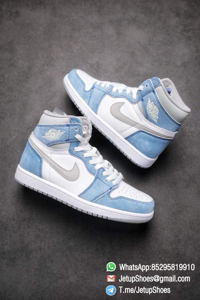 RepSnkrs Air Jordan 1 Retro High OG Hyper Royal 555088 402 White Suede Upper faded blue Overlay Best RepSneakers 03