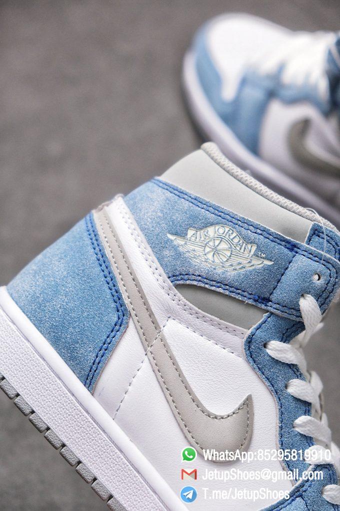 RepSnkrs Air Jordan 1 Retro High OG Hyper Royal 555088 402 White Suede Upper faded blue Overlay Best RepSneakers 06