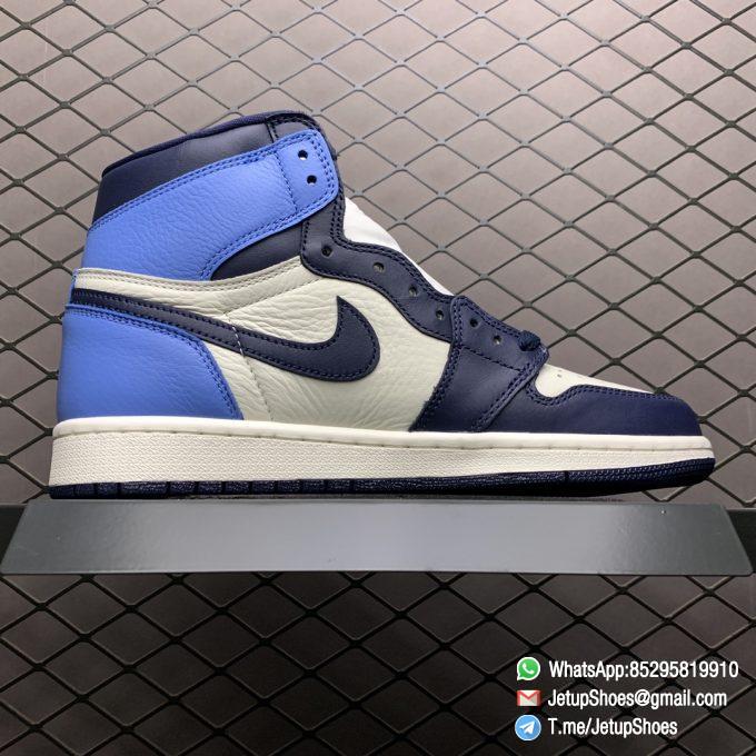 Air Jordan 1 Retro High OG Obsidian UNC SKU 555088 140 Color block Palette leather upper Best Replica Snkrs 02