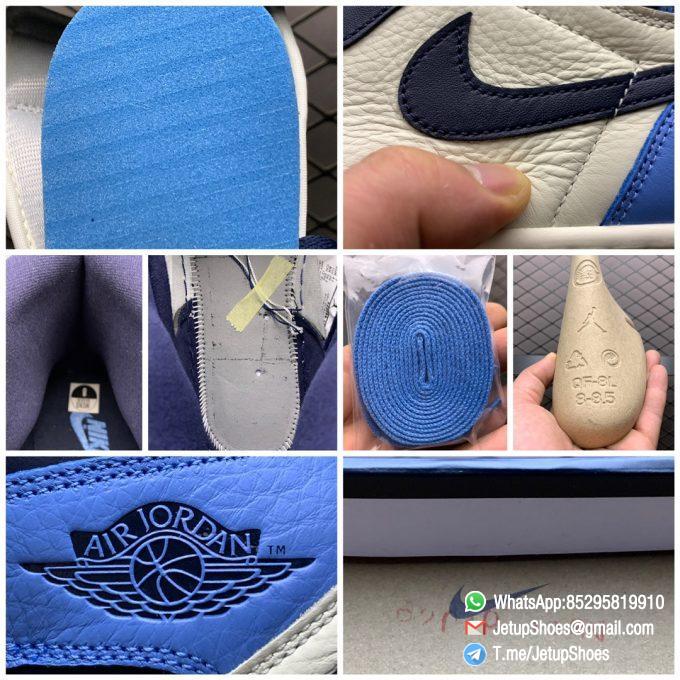 Air Jordan 1 Retro High OG Obsidian UNC SKU 555088 140 Color block Palette leather upper Best Replica Snkrs 09