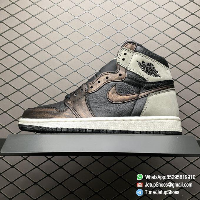 Best Replica Air Jordan 1 Retro High Light Army Rust Shadow Patina Distressed Bronze Finish Black Tumbled Leather Upper 01