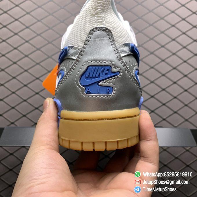 Best Replica Nike x Off White x Air Rubber Dunk University Blue White Mesh Blue Accents Upper Metallic Silver Overlays Virgil Stamp Orange Tab Swoosh SKU CU6015 100 04