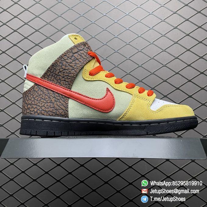 Best Replica Sneakers Nike Dunk SB Color Skates x Dunk High SB Kebab and Destroy Tan Suede Upper White Tzatziki Toe Brown Elephant print Heel All In SKU CZ2205 700 02