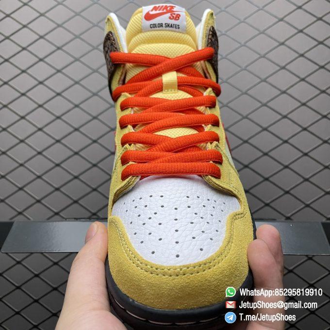 Best Replica Sneakers Nike Dunk SB Color Skates x Dunk High SB Kebab and Destroy Tan Suede Upper White Tzatziki Toe Brown Elephant print Heel All In SKU CZ2205 700 03