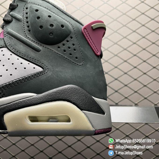 RepSneakers AJ6 Air Jordan 6 Retro Bordeaux Soft Nubuck Upper Grey Base Black Overlays Multicolor Translucent Tongue Bordeaux Throat Heel Tab SKU CT8529 063 08