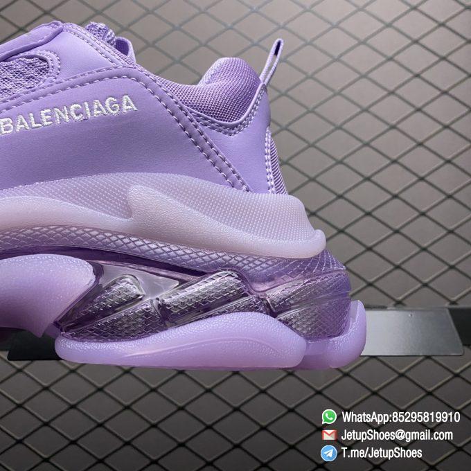 Best Replica Balenciaga Triple S Sneaker Clear Sole Light Lilac All Nylon Purple Upper Nitrogen Crystal Outsole SKU 544351 W2GA1 5890 Top Luxury Sneakers Store 04