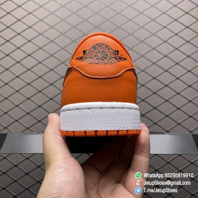 Replica Sneakers Air Jordan 1 Low OG Starfish White Base Leather Upper Orange Overlays Black Hits Swoosh Laces and Jordan Wings Logo SKU CZ0790 801 Top RepSneakers 02