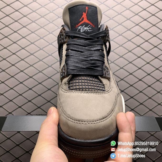 Replica Sneakers Travis Scott Olive x Air Jordan 4 Retro TS4 AJ4 Brown Suede Upper Cactus Jack Logo Right Heel Friends Family Limited Edition SKU AJ4 882335 05