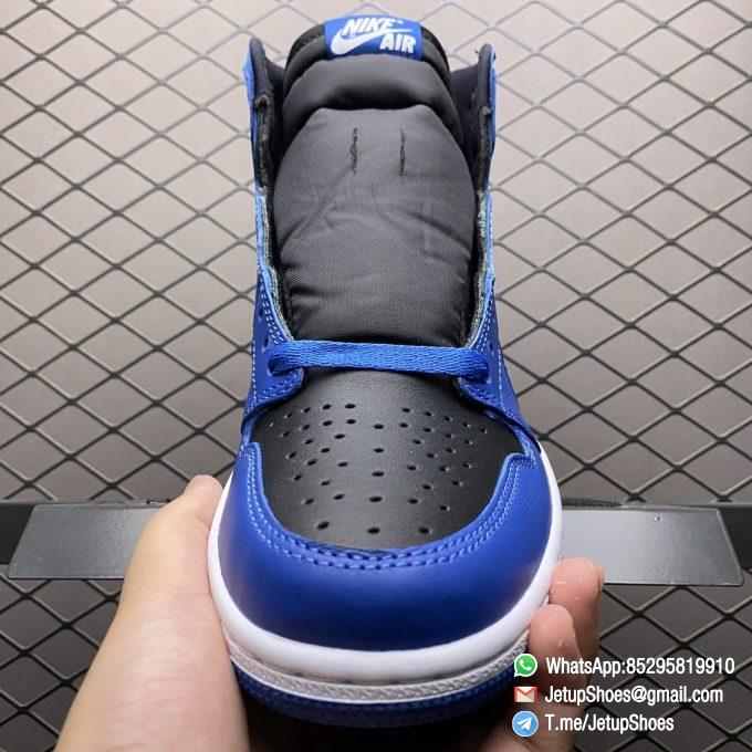 Top Replica Air Jordan 1 Retro High OG Dark Marina Blue Black Blue Two tone Color Leather Upper Dark Blue Overlays Blue Swoosh Black Jordan Wing Logo SKU 555088 404 05