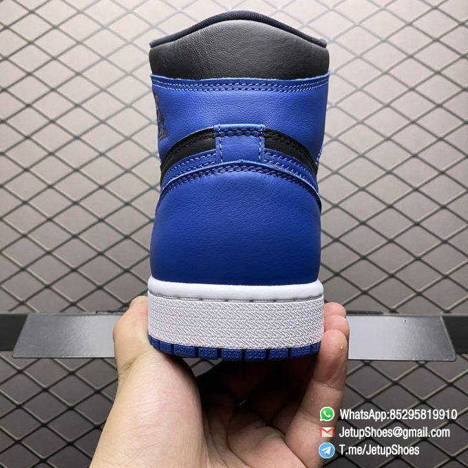 Top Replica Air Jordan 1 Retro High OG Dark Marina Blue Black Blue Two tone Color Leather Upper Dark Blue Overlays Blue Swoosh Black Jordan Wing Logo SKU 555088 404 06