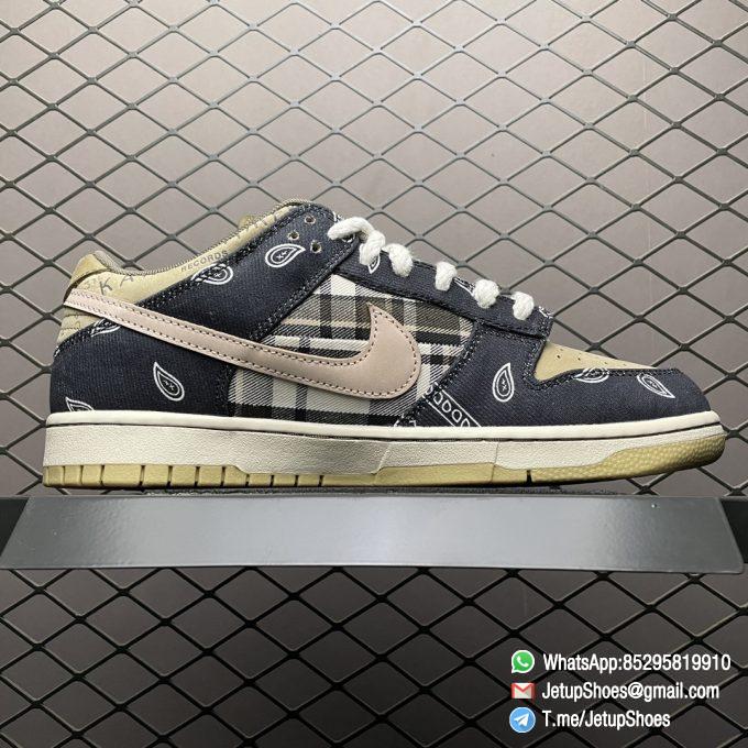 Top Replica Nike Dunk SB Travis Scott x Dunk Low Premium QS SB Cactus Jack Patchwork Motif Upper Paisley Overlays Cactus Jack Tongue Tags Black Pink Swooshes SKU CT5053 001 02