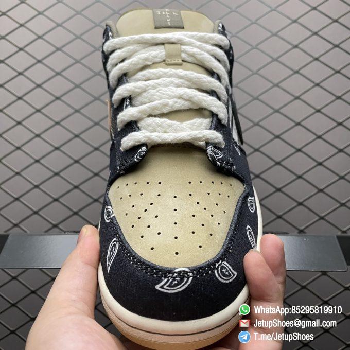 Top Replica Nike Dunk SB Travis Scott x Dunk Low Premium QS SB Cactus Jack Patchwork Motif Upper Paisley Overlays Cactus Jack Tongue Tags Black Pink Swooshes SKU CT5053 001 05