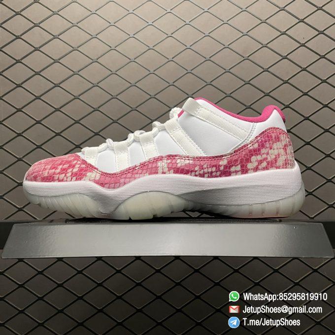 Top RepSneakers Womens Air Jordan 11 Retro Low Pink Snakeskin Sneakers SKU AH7860 106 The Highese Quality Snkrs 01