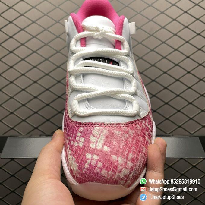 Top RepSneakers Womens Air Jordan 11 Retro Low Pink Snakeskin Sneakers SKU AH7860 106 The Highese Quality Snkrs 05