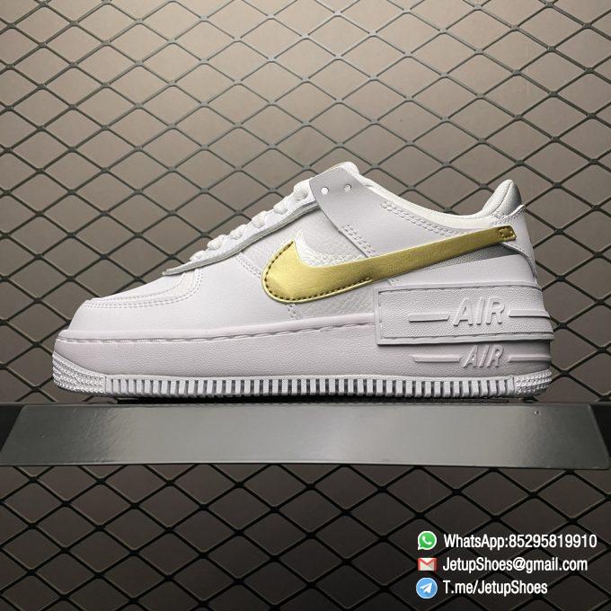 RepSneakers Wmns Air Force 1 Shadow White Metallic Gold SKU DM3064 100 01