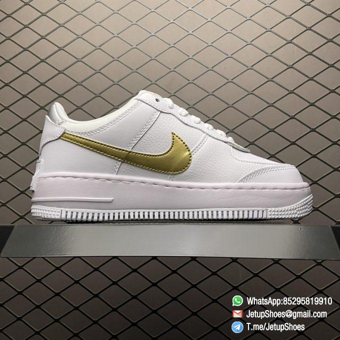 RepSneakers Wmns Air Force 1 Shadow White Metallic Gold SKU DM3064 100 02