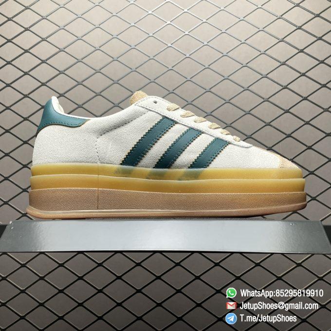 RepSneakers Wmns Adidas Gazelle Bold Cream Collegiate Green SKU ID7056 Suede Upper FashionReps Snkrs 02