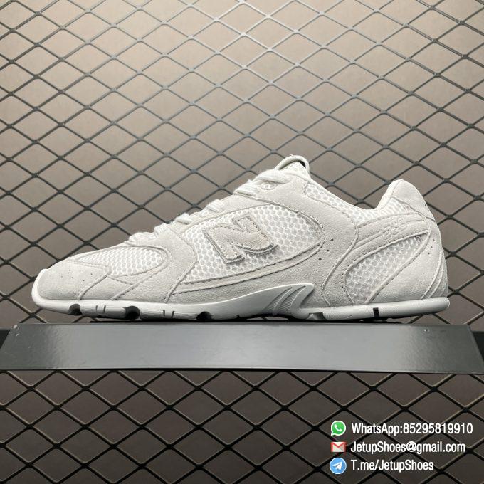 2024 RepSneakers Miu Miu X New Balance 530 SL White Sneakers Suede Upper Replica Designer Shoes 01