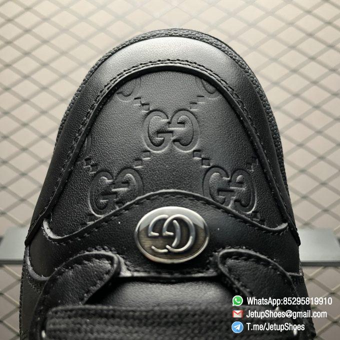 RepSneakers 2024 Gucci Screener Sneaker GG Embossed Black Leather Upper Replica GG Sneakers 07