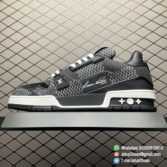 RepSneakers LV Trainer Denim Damier 3D Black 1AD6FG Signature 54 Best Rep Designer Sneakers 01