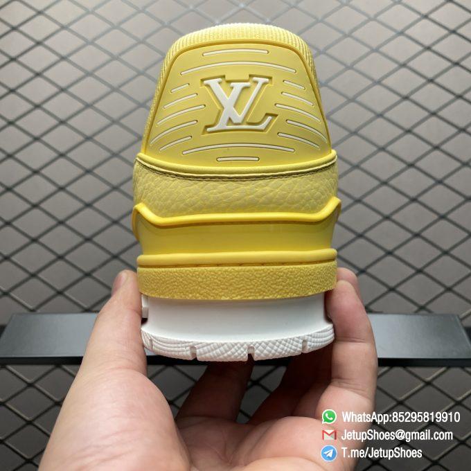 RepSneakers LV Trainer Sneaker 1ACQ80 Yellow Ubuck Grained calf leather Designer Rep Sneakers 06