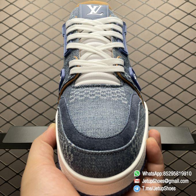 RepSneakers LV Trainer Sneaker Damier 3D Denim Blue Replica Designer Shoes 05